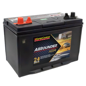 SuperCharge All Rounder Multi-Purpose AGM 12V 90Ah Caravan 4WD Battery - 27R-AGM