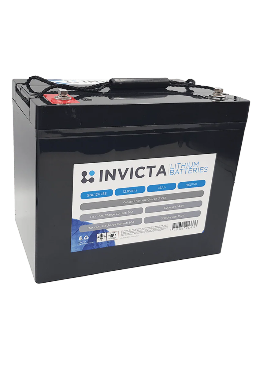 Invicta Lithium 12V 75AH Bluetooth Battery - SNL12V75BT