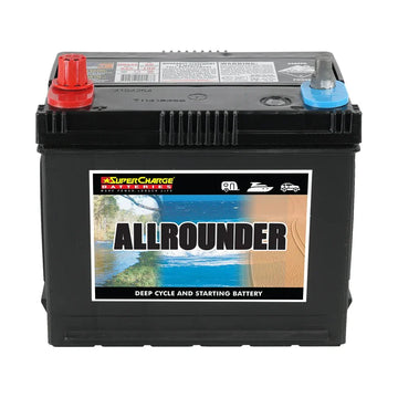 SuperCharge All Rounder Multi-Purpose AGM 12V 75Ah Caravan 4WD Battery - 24L-AGM