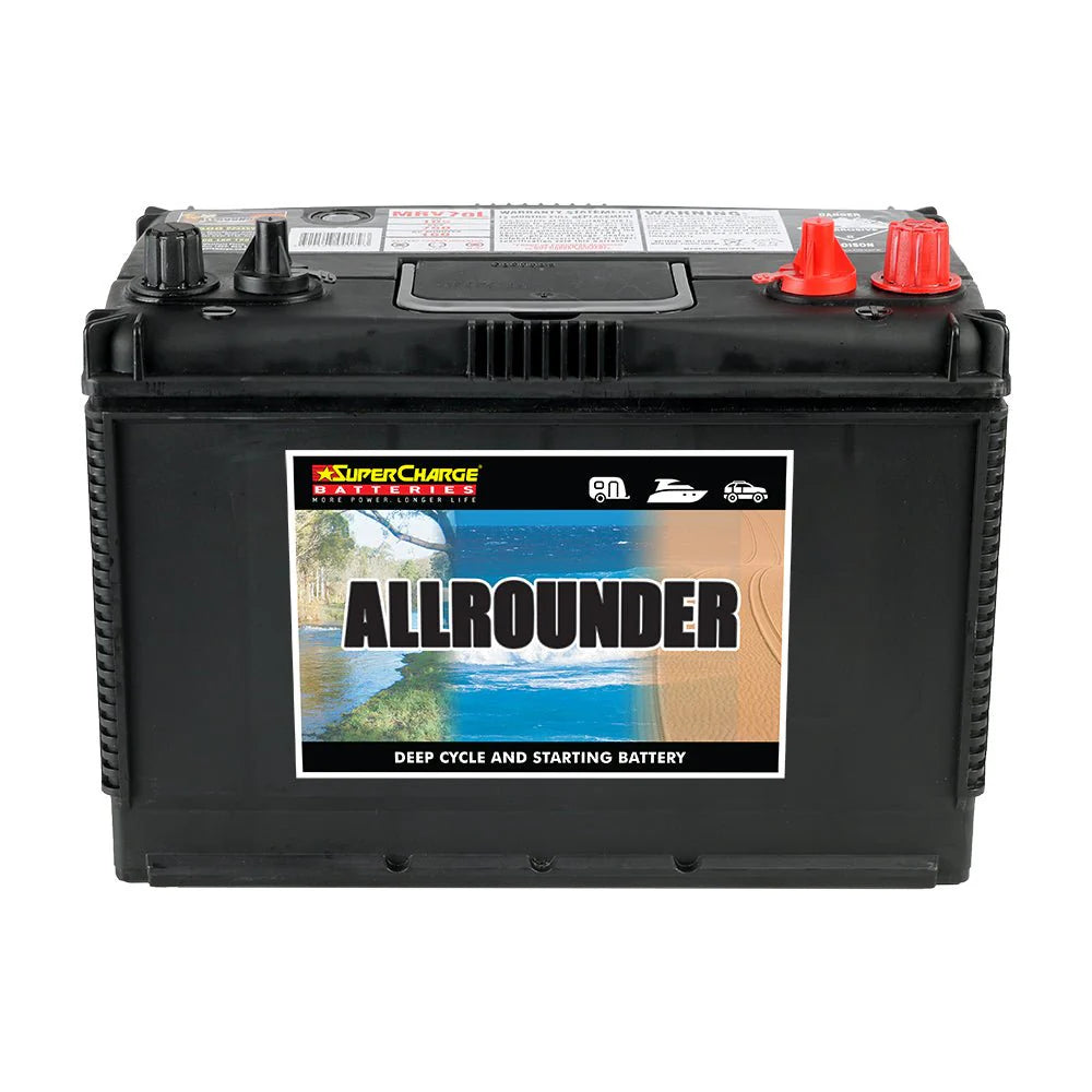 SuperCharge All Rounder Multi-Purpose AGM 12V 90Ah Caravan 4WD Battery - 31R-AGM