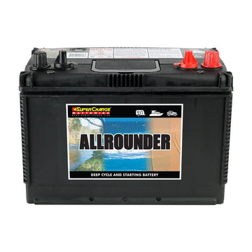 SuperCharge All Rounder Multi-Purpose AGM 12V 90Ah Caravan 4WD Battery - 31R-AGM