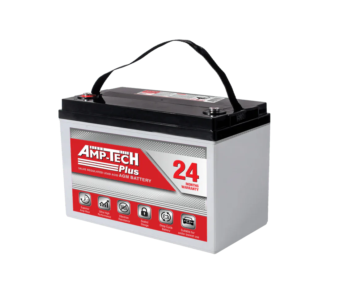 SuperCharge Amp-Tech Plus AGM 12V 580CCA 105Ah Battery - AT12900DSP