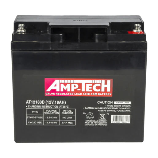SuperCharge AmpTech 12V 18Ah Deep Cycle Battery - AT12180D