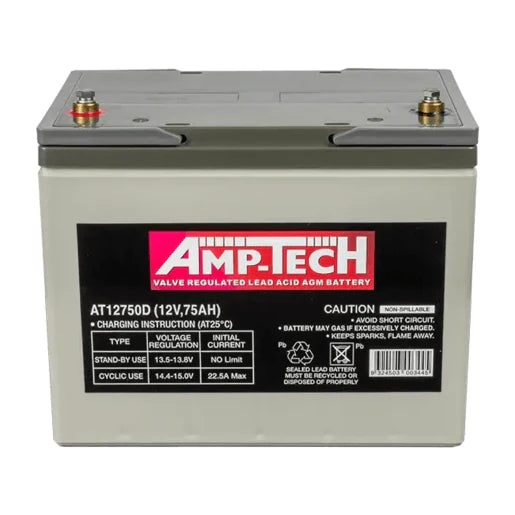 SuperCharge AmpTech VRLA AGM 12V 75Ah Battery - AT12750D