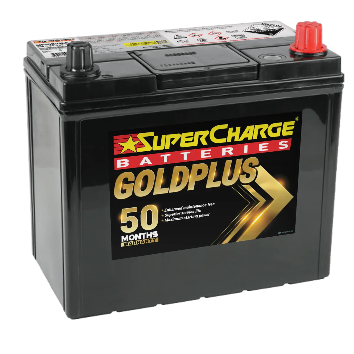 SuperCharge Gold Plus 500CCA Car Battery - MF55B24LS