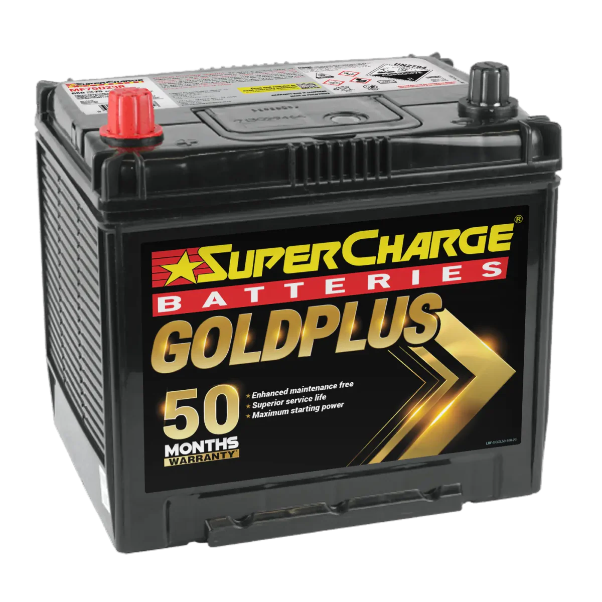 SuperCharge Gold Plus 630CCA Car Battery - MF75D23R