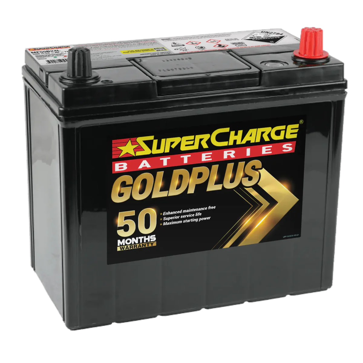SuperCharge Gold Plus Small Post 490CCA Car Battery - MF55B24L