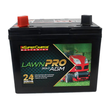 SuperCharge Lawn Pro Gold AGM 12V 300CCA 21Ah Battery - U1-AGM